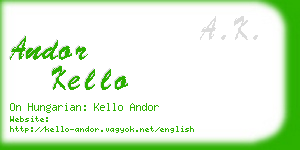 andor kello business card